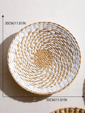 Boho Hand Woven Wall Basket for Home Decor by Axyaa