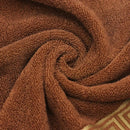Axyaa Oversized Cotton Bath Towel with Embroidered Design - Blue/White/Brown