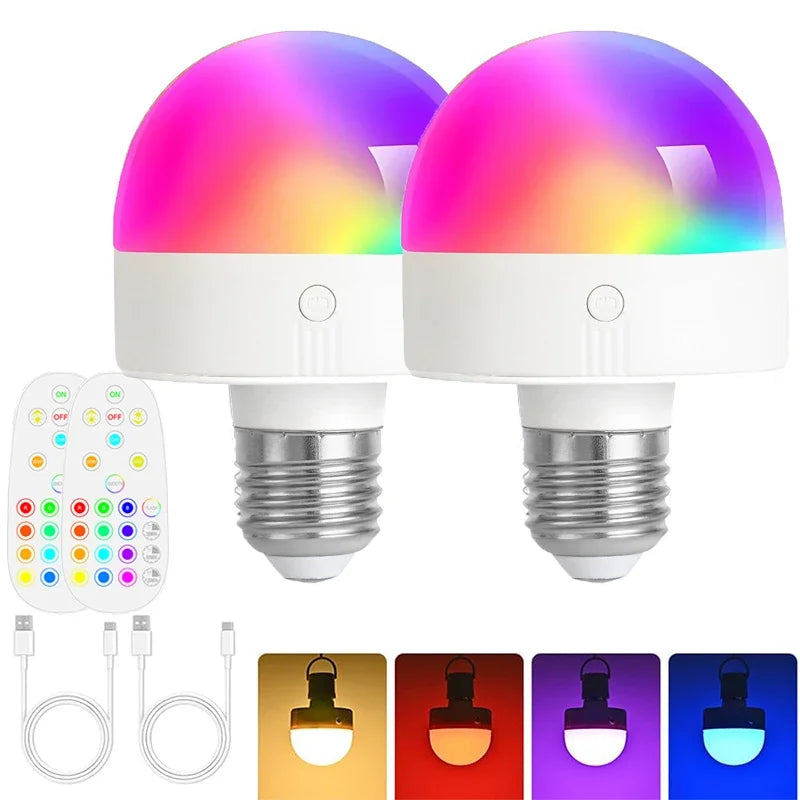 Axyaa RGB LED Bulb with Remote Control - Dimmable E27/E26 Interface