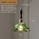 Axyaa Glass Pendant Light: Clear/Amber/Green Color, Adjustable Cord, E27 Ceiling Fixture