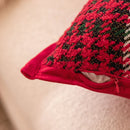 Axyaa Christmas Plaid Sofa Pillow Cover - Red Floral Throw Cushion Cover