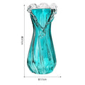 Axyaa Blue Wavy Lace Glass Vase & Fruit Plate Set for Living Room Decor