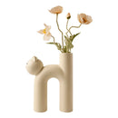 Axyaa Cathead Tube Vase: Cute Cat Design for Flower Arrangement and Home Decoration