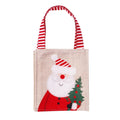Christmas Candy Bag with Snowman & Santa Claus Pattern by Axyaa - Festive Tote Bag