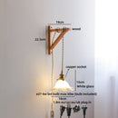 Axyaa Flower LED Wall Lamps Green White Glass Wood Arandela