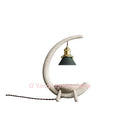 Axyaa Stone Crescent Melting Lamp: Designer Resin Decorative Warm Light