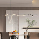 Axyaa Black LED Pendant Chandelier for Kitchen Dining Table - Modern Home Lighting Fixtures