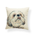 Axyaa Golden Retriever Linen Pillowcase: Decorative Square Cushion Cover