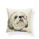 Axyaa Golden Retriever Linen Pillowcase: Decorative Square Cushion Cover
