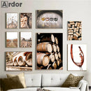 Axyaa Wine Vineyard Wall Art Canvas Print - Nordic Living Room Decor