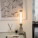 Axyaa Vertical Bauhaus Glass Chrome Floor Lamp - Industrial Style Creative Decor Warm Light