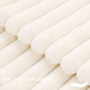 Axyaa Luxury Faux Fur Striped Pillow Covers White