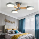 Axyaa Modern Wooden Ceiling Light 3/6/8 Lights LED Luminaire for Living Room Bedroom
