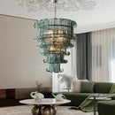 Axyaa Light Luxury Glass Chandelier for Living Room and Restaurant