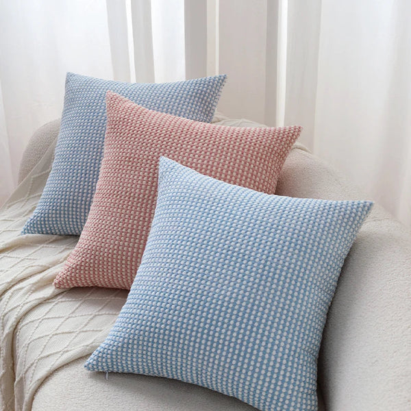 Axyaa Corduroy Cushion Cover for Sofa, Plain Decorative Pillowcase for Living Room