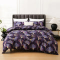 Leaf Plant Duvet Set, Boho Quilt Cover, Home Bedding by Axyaa