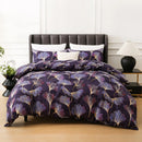 Leaf Plant Duvet Set, 2/3pc Polyester Bedding for Single King Bed by Axyaa