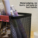 Axyaa Metal Pen Holder Storage Box Grid Student Desk Stationery Organizer