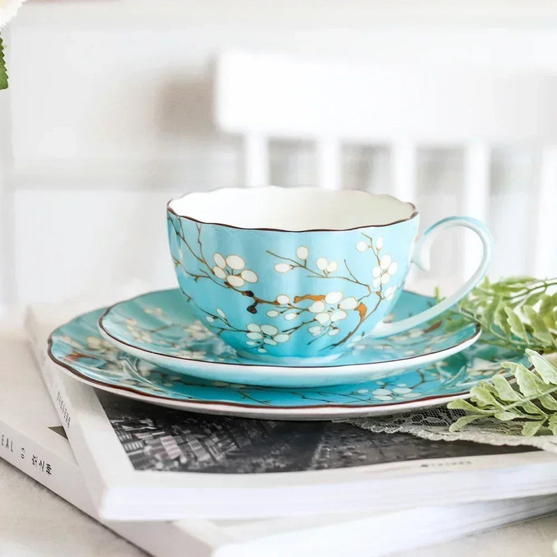 Axya High-end Afternoon Tea Coffee Cup Saucer Set - Elegant Ceramic Plate Collection