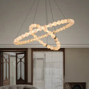 Axyaa Cream Pearl Marble Pendant Light Chandelier for Home Decor