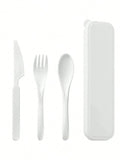 Axyaa Portable Cutlery Set: Plastic Knife, Fork & Spoon - Reusable for School, Outdoor, Camping