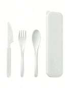 Axyaa Portable Cutlery Set: Plastic Knife, Fork & Spoon - Reusable for School, Outdoor, Camping
