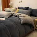 Axyaa Winter Warm Flannel Duvet Cover - Double King Queen Twin Bedding Comforter Case