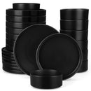 Axyaa Black Stoneware Dinner Set - 18/36 Piece Elegant Plate Collection