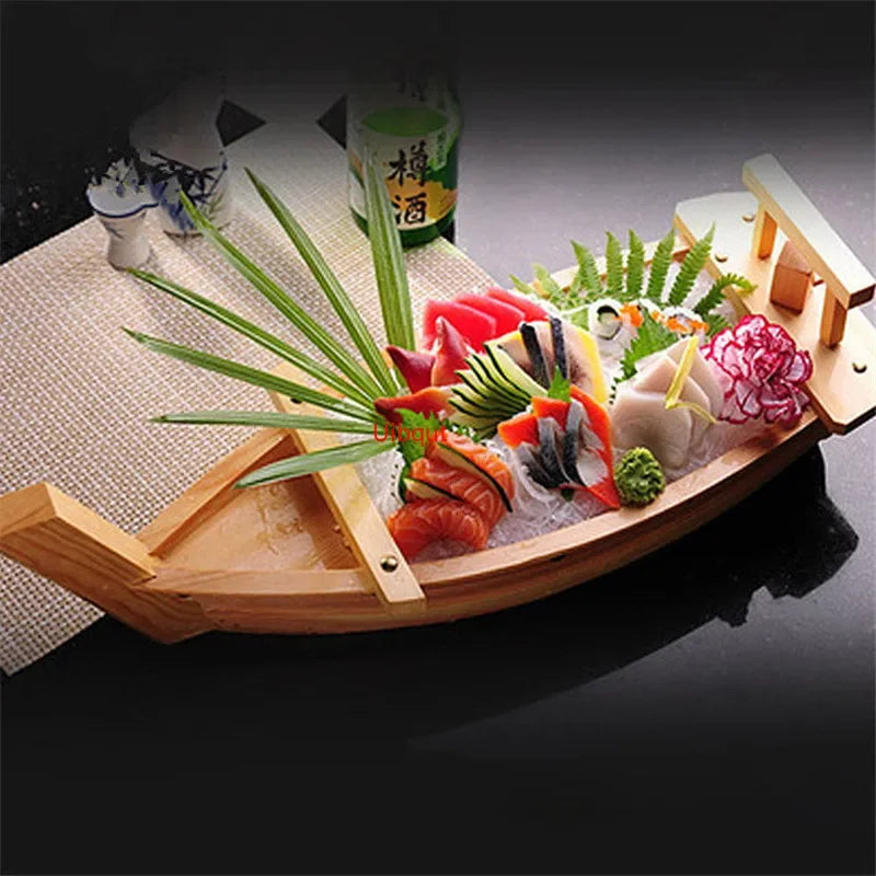 Axya 90cm Wooden Sushi Boat Tray for Seafood & Sashimi Assorted Cold Dish
