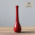 Axyaa Chinese Style Red Ceramic Vase Set Zen Tea Mat Decorative Flower Arrangement
