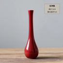 Axyaa Chinese Style Red Ceramic Vase Set Zen Tea Mat Decorative Flower Arrangement