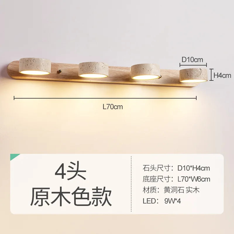 Axyaa Travertine Stone Sconce Light Rotatable for Bedroom Bedside