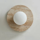 Axyaa Yellow Travertine Glass Sconce Light with Switch