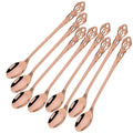 Axyaa Colorful Retro Stainless Steel Long Mixing Spoon Set for Kitchen Dining