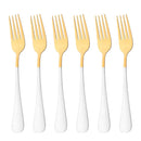 Axyaa Stainless Steel Dinner Forks Set - 6 Piece Cutlery Utensils Tableware