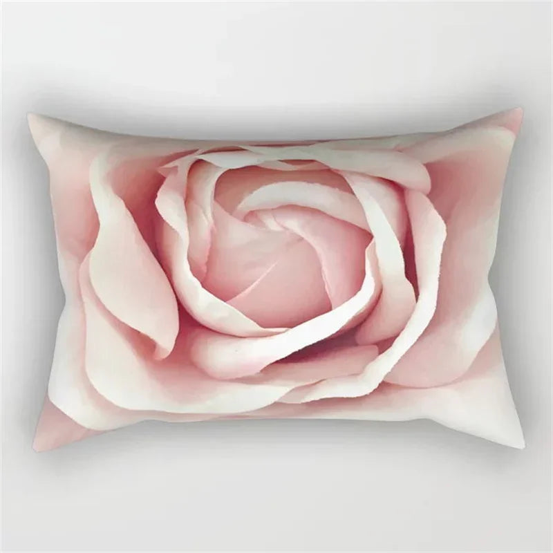 Pink Flower Polyester Pillowcase - Romantic Girl Room Aesthetic Decor