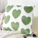 Axyaa Green Heart Pattern Pillow: Modern Home Decor for Living Room, Removable Washable Crescent-Shaped Cushion