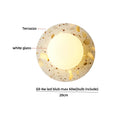Axyaa White Glass LED Wall Light Fixture Terrazzo Stone Pull Chain Switch Home Decor