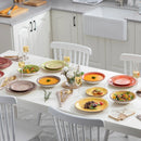 Axyaa Albero Stoneware Tableware Set: Vintage Shabby Chic Design for 6/12 People
