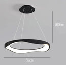 Axyaa Modern LED Pendant Lights - Minimalist Black/White Chandeliers for Living, Dining, Office