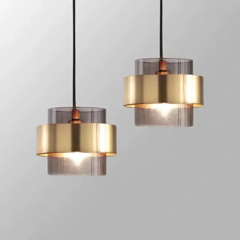 Axyaa Modern Gold Glass Pendant Light for Restaurant Coffee Bar