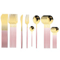 Axyaa 24Pcs Green Gold Stainless Steel Dinnerware Set Cutlery Tableware Silverware