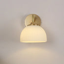 Axyaa Modern White Glass LED Wall Sconce with Pull Chain Switch