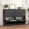 Axyaa 4-Drawer Shoe Cabinet with Adjustable Shelves
