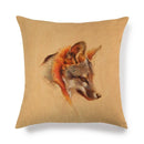 Axyaa Fox Pattern Linen Pillow Cover 45*45cm