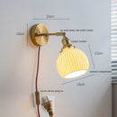 Axyaa Nordic LED Ceramic Wall Sconce Light for Bedroom Living Room Fixtures