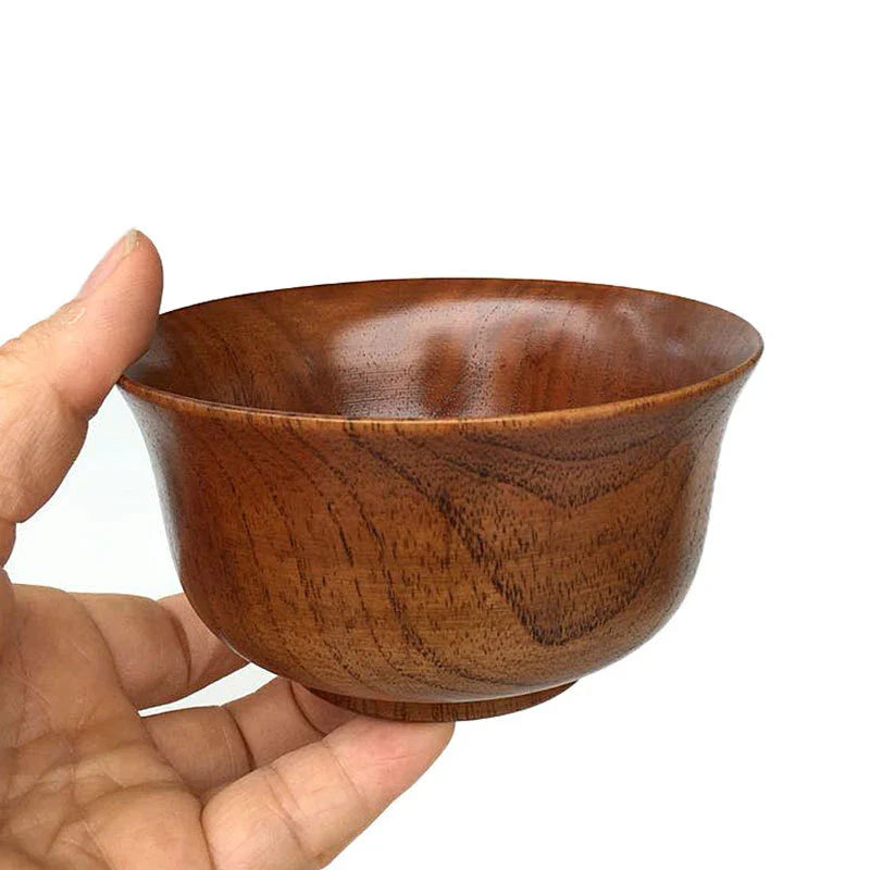 Axyaa Wooden Rice Soup Bowls - Japanese Style Eco-Friendly Tableware