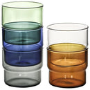 Axyaa 300-380ml Stackable Glass Mug Tumbler Cup in Various Colors for Hot/Cold Beverages