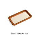 Axyaa Wooden Microfiber Velvet Jewelry Display Tray Round Corner Storage Tray