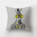Yellow Black Geometric Cushion Cover - Wave Line Design by Axyaa